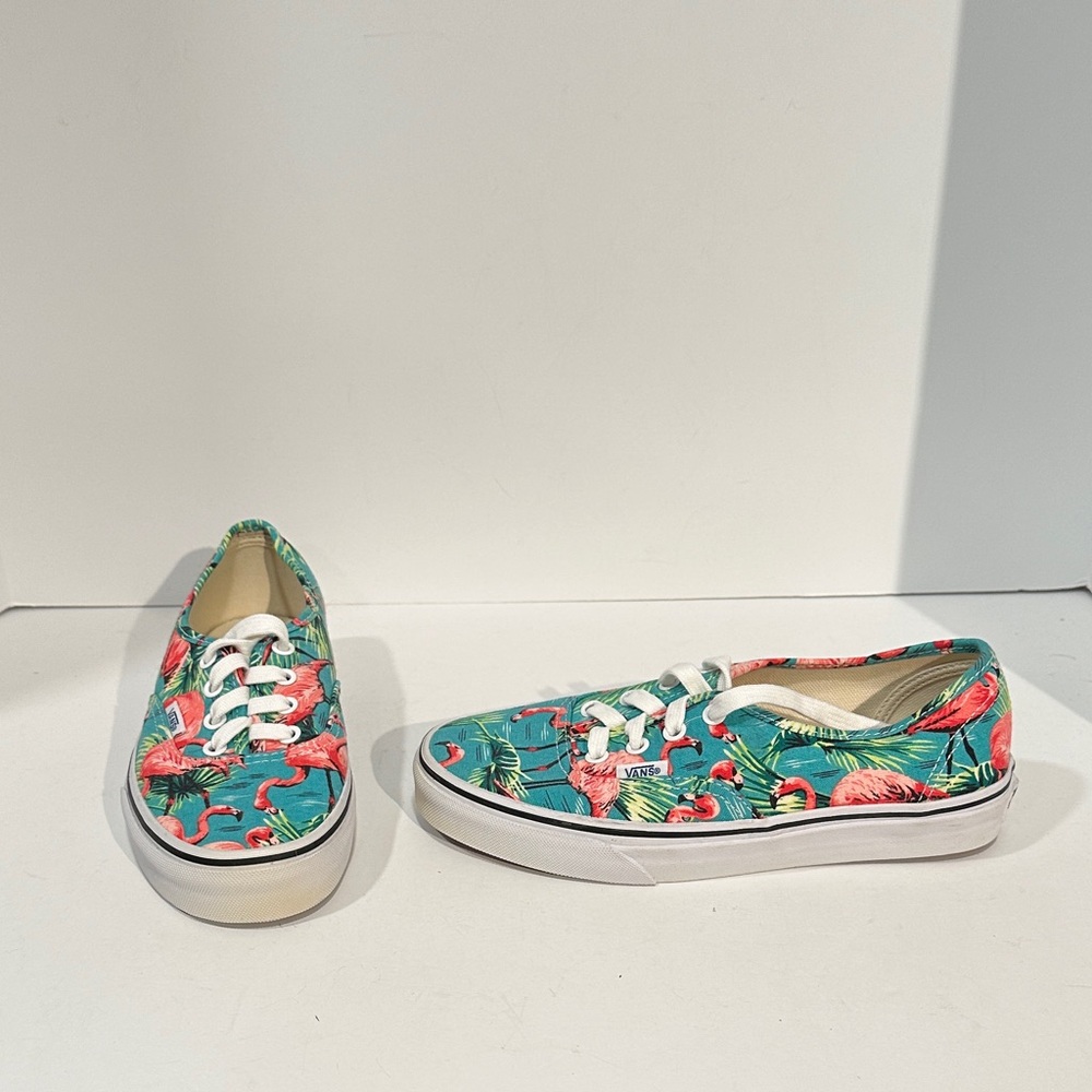 Vans Teal Flamingo Print Low-Top Sneakers